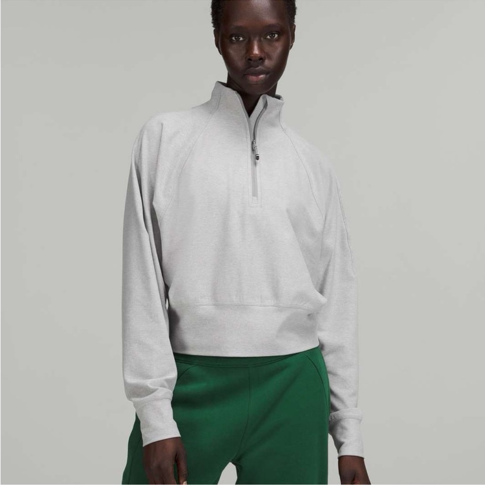 Lululemon Athletica Light Gray Ready to Rulu 1/2 Zip Pullover